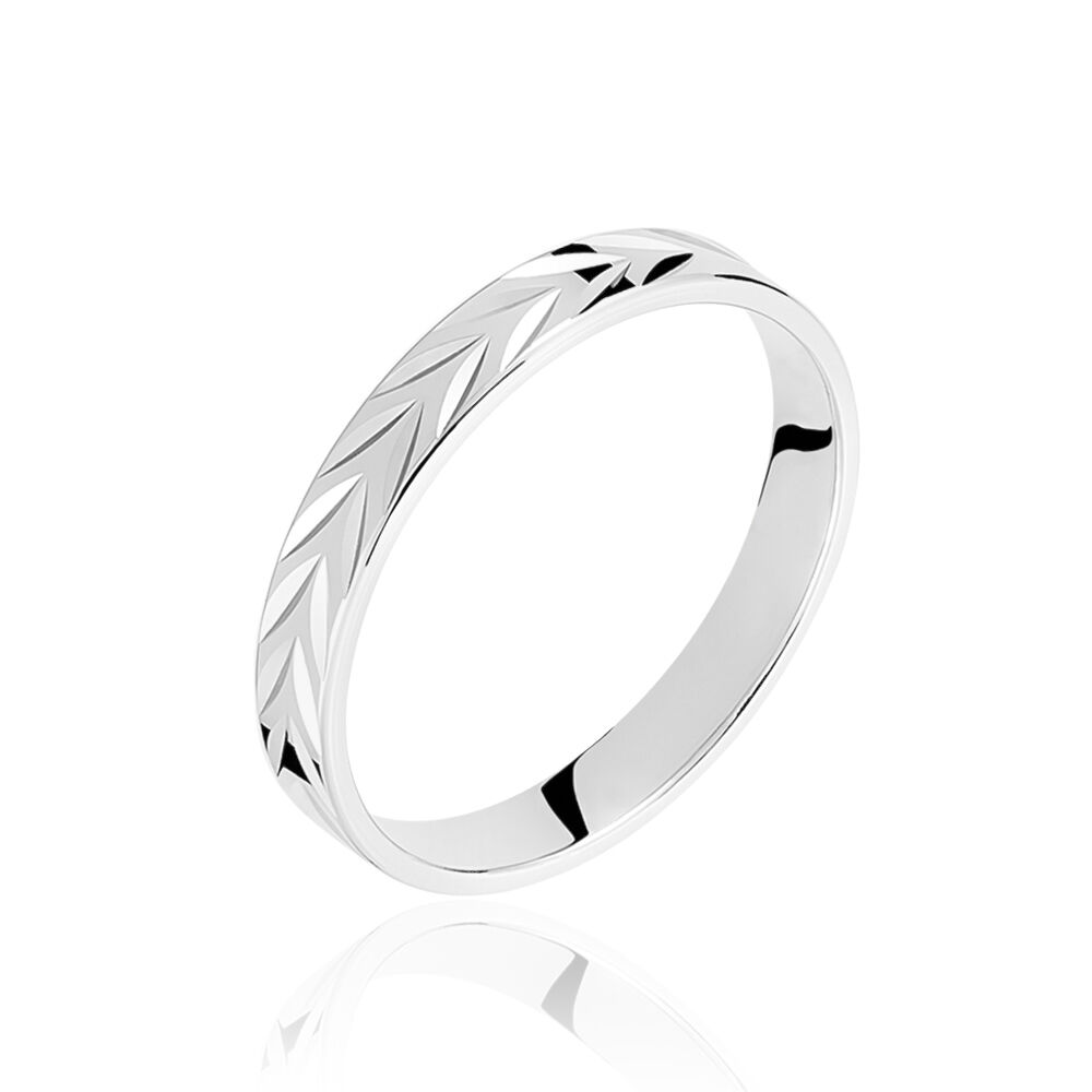 Alliance Epi Ruban Plat Or Blanc - Alliances duo Unisex | Marc Orian