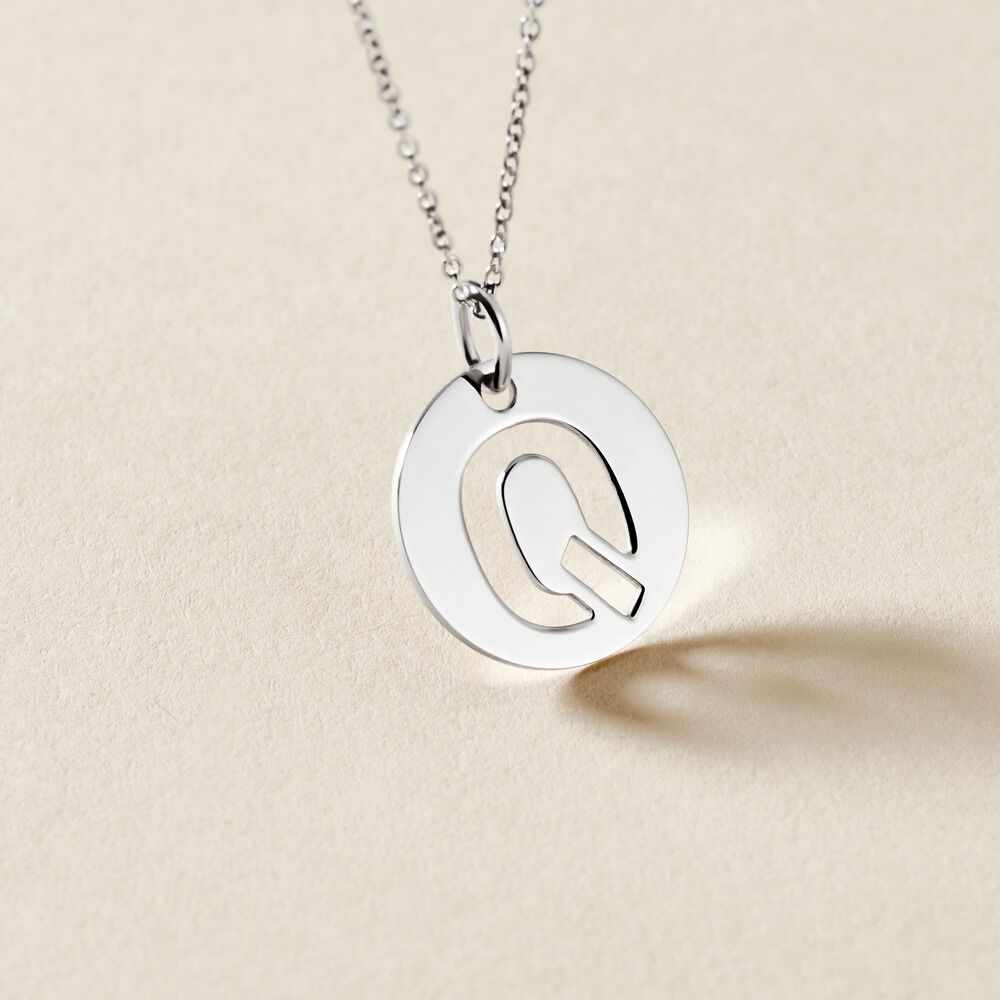 Pendentif Elio Q Argent Blanc - Bijoux fantaisie Famille | Marc Orian