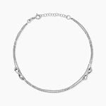 Cha&icirc;ne De Cheville Noelle Argent Blanc - Chaines de cheville Femme | Marc Orian