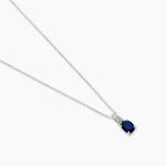 Collier Charmante Or Blanc Saphir Et Diamant - Colliers avec pierres Femme | Marc Orian