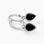 Cr&eacute;oles Mentissa Argent Blanc Agate - Cr&eacute;oles Femme | Marc Orian