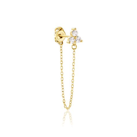 Boucle D'oreille Unitaire Edweena Or Jaune Oxyde De Zirconium - Piercings d'oreilles Femme | Marc Orian