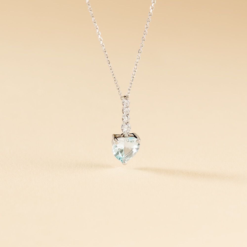 Collier Fany Or Blanc Topaze Et Oxyde De Zirconium - Colliers avec pierres Femme | Marc Orian