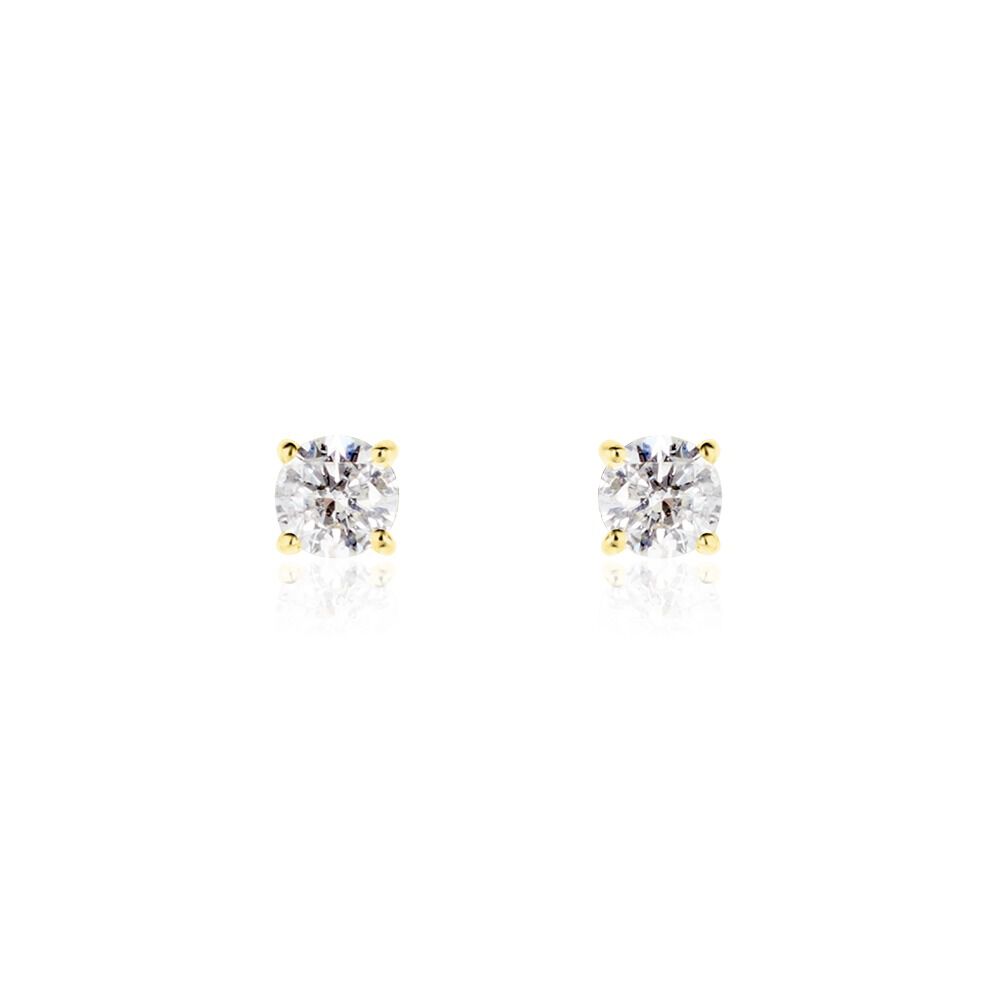 Boucles D'oreilles Puces Aphrodite Or Jaune Diamant - Puces Famille | Marc Orian