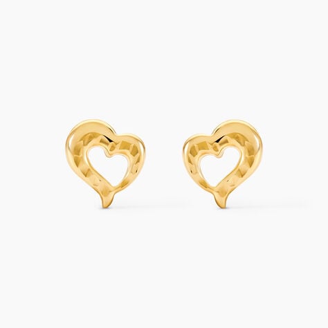 Boucles D'oreilles Puces Anne-maudae Coeurs Or Jaune - Puces Femme | Marc Orian