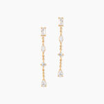 Boucles D'Oreilles Pendantes Scintillante Plaque Or Jaune Oxyde De Zirconium - Pendantes Femme | Marc Orian