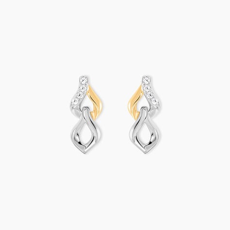 Boucles D'Oreilles Pendantes Or Jaune Argent Blanc Oxyde De Zirconium - Pendantes Femme | Marc Orian