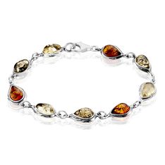 Bracelet Argent Blanc Fallone Ambres - Bracelets chaînes Femme | Marc Orian