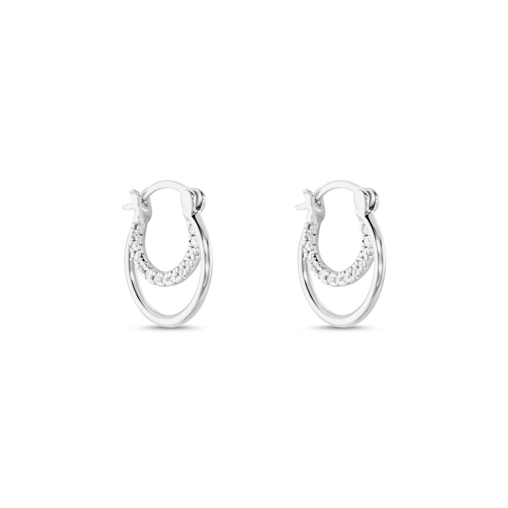 Créoles Argent Blanc Linnette Oxydes De Zirconium - Créoles Femme | Marc Orian