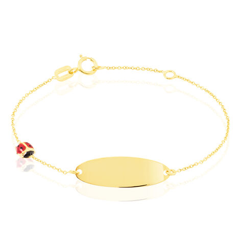 Bracelet Identité Helee Coccinelle Or Jaune - Gourmettes Enfant | Marc Orian