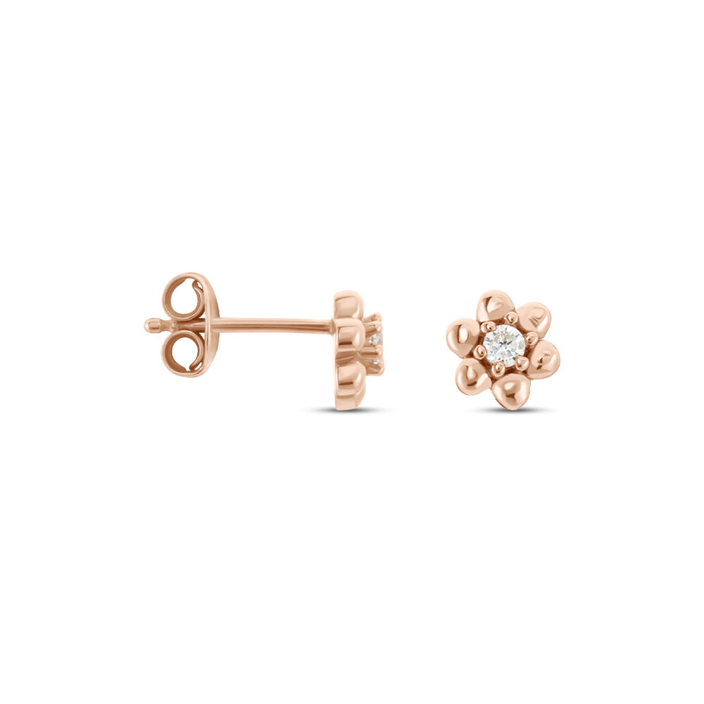 Boucles D'oreilles Puces Argent Rose Buddy Oxydes De Zirconium - Puces Femme | Marc Orian