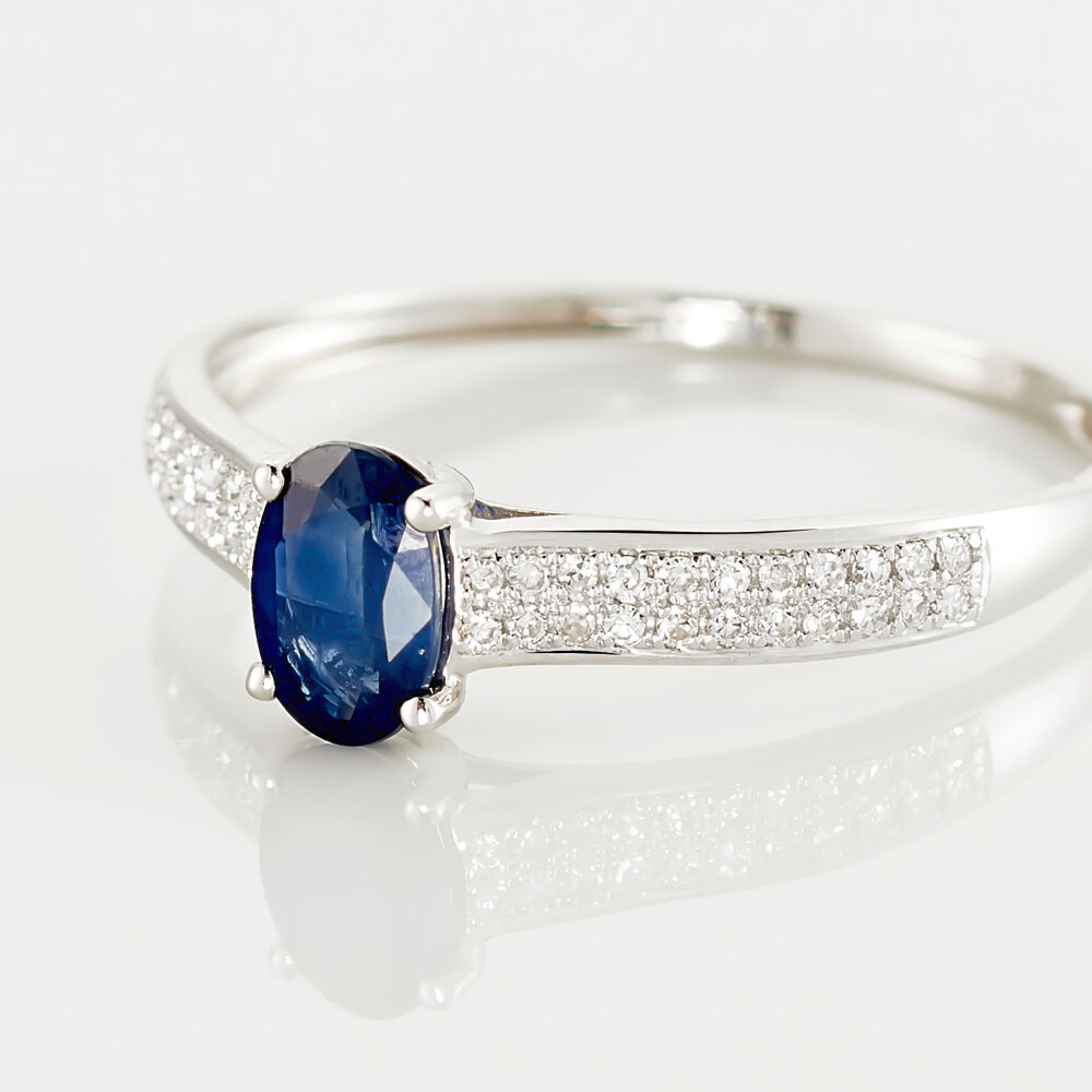 Bague Crista Or Blanc Saphir Et Diamant - Solitaires Femme | Marc Orian