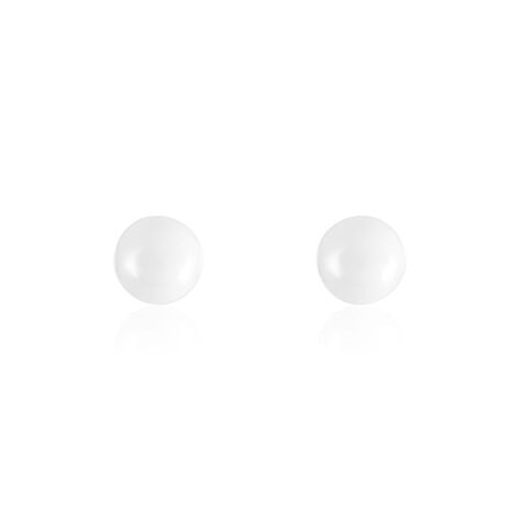 Boucles D'oreilles Puces Orbe Argent Blanc Céramique - Puces Femme | Marc Orian