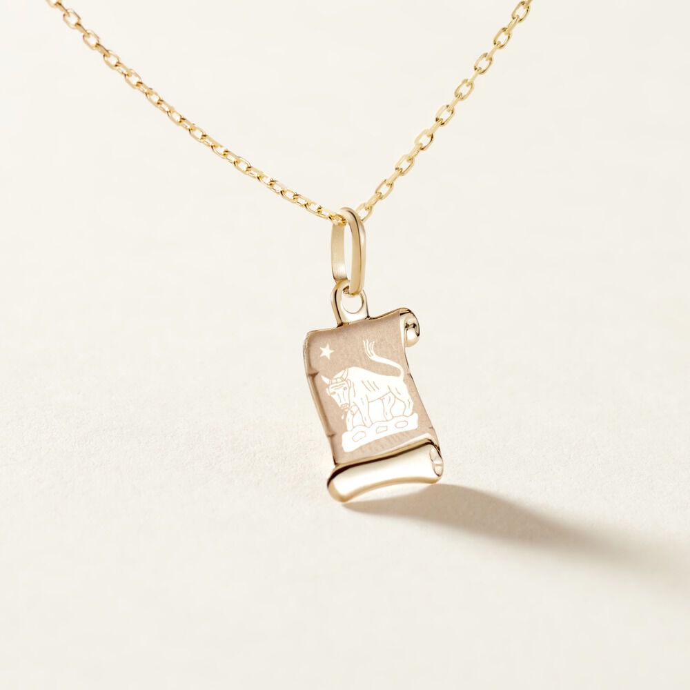 Pendentif Lamie Zodiaque Parchemin Or Jaune - Bijoux personnalisés Famille | Marc Orian