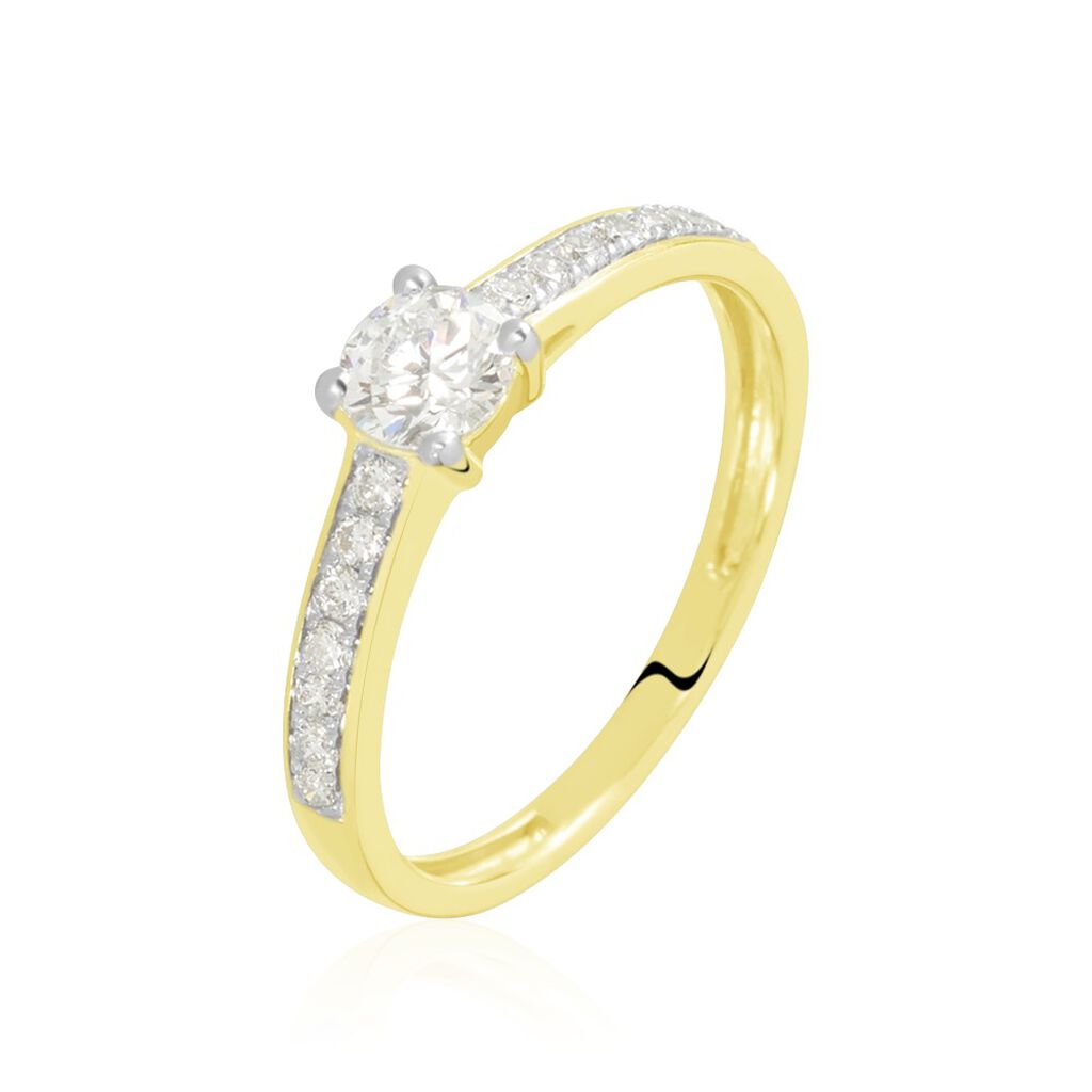 Bague Solitaire Accompagné Aramis Or Jaune Diamant Synthétique - Solitaires Femme | Marc Orian