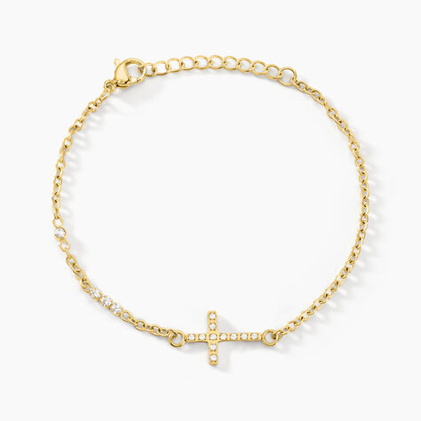 Bracelet Acier Doré Cristal - Bracelets chaînes Femme | Marc Orian