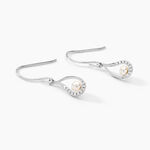 Boucles D'oreilles Pendantes Akiko Argent  Perle De Culture Et Oxyde - Pendantes Femme | Marc Orian
