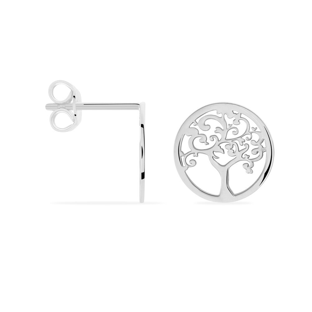 Boucles D'oreilles Puces Marijan Argent Blanc - Puces Femme | Marc Orian