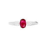 Bague Edgina Or Blanc Rubis Et Diamant - Bagues vintage Femme | Marc Orian