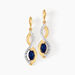 Boucles D'oreilles Pendantes Ondulations Or Jaune Saphir Diamant - Pendantes Femme | Marc Orian