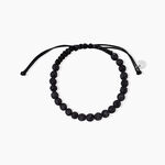 Bracelet Phebus Him Cordon Noir Pierre De Lave - Bracelets cordons Homme | Marc Orian