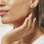 Boucles D'oreilles Puces Sakina Or Blanc Saphir Et Diamant - Puces Femme | Marc Orian