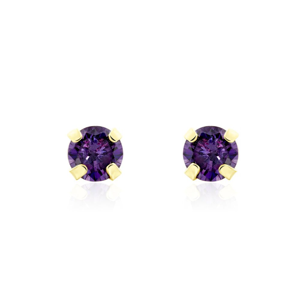 Boucles D'oreilles Puces Or Jaune Oxyde De Zirconium - Puces Femme | Marc Orian