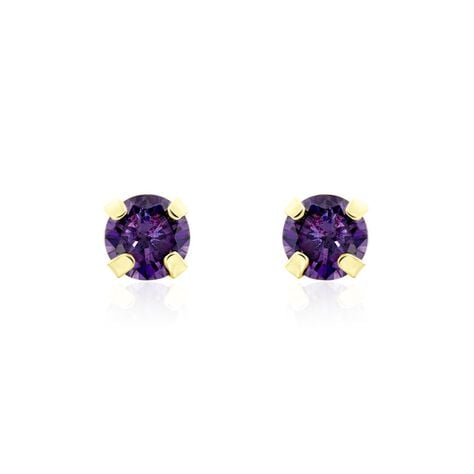 Boucles D'oreilles Puces Or Jaune Oxyde De Zirconium - Puces Femme | Marc Orian
