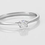 Bague Solitaire Or Blanc Solenia Diamant - Parures de mariage Femme | Marc Orian