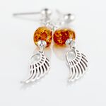 Boucles D'oreilles Argent Blanc Aglaee Ambre - Pendantes Femme | Marc Orian