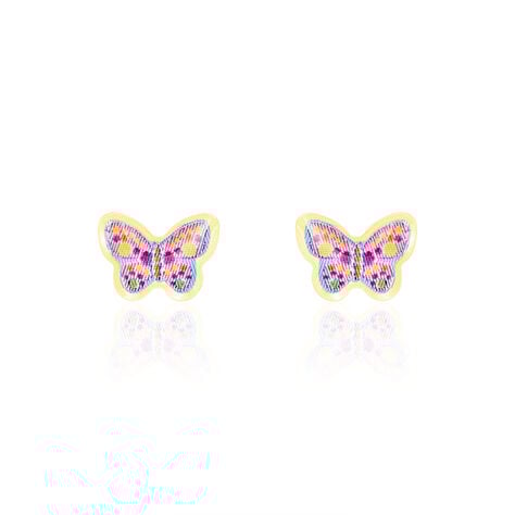 Boucles D'oreilles Puces Sulivia Papillon Or Jaune - Puces Enfant | Marc Orian
