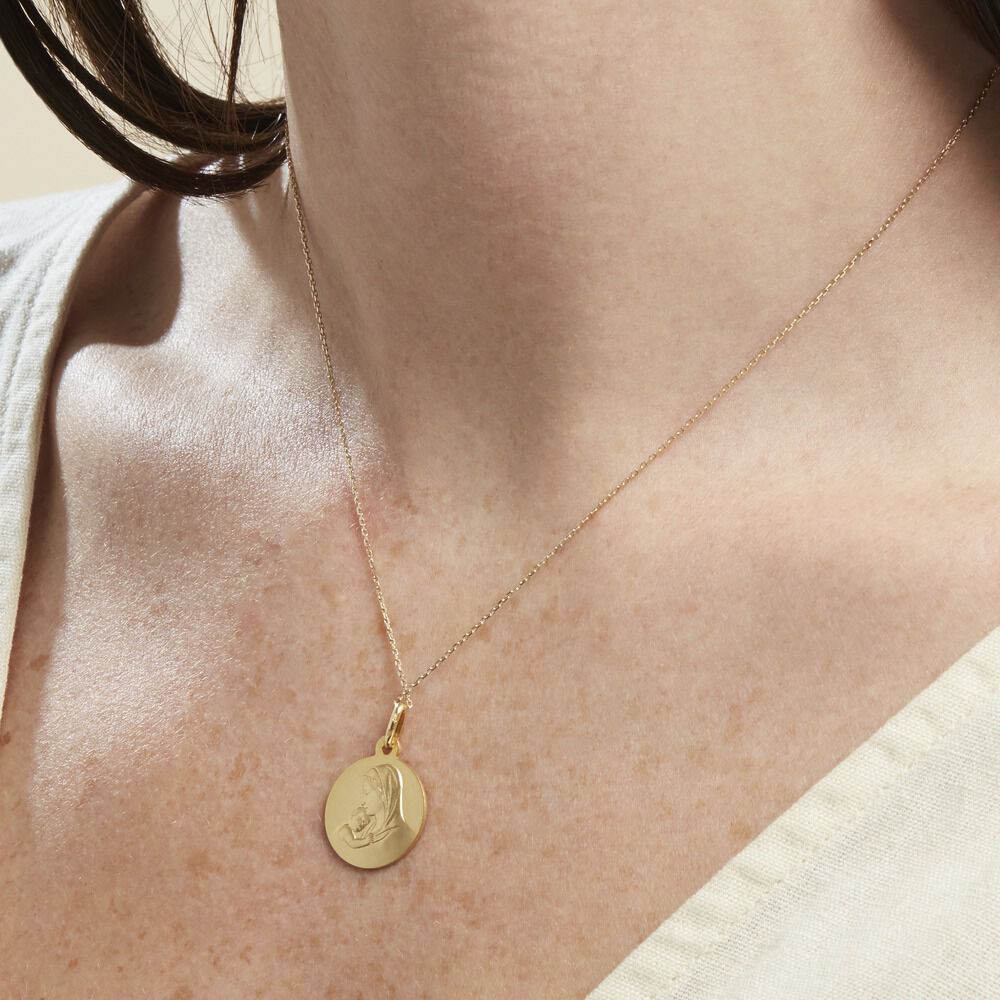 Medaille Or Jaune Vierge A L'enfant - Médailles et médaillons Famille | Marc Orian