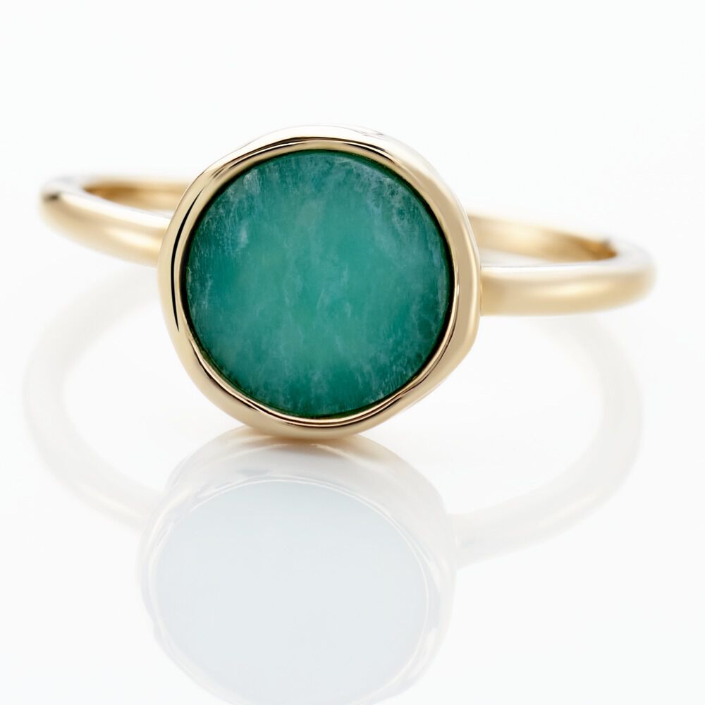 Bague Plaqu&eacute; Or Neassa Amazonite - Bagues de promesse Femme | Marc Orian