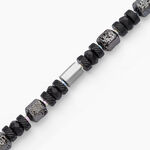 Bracelet Dark Pearl Acier Bicolore Pierre De Lave H&eacute;matite - Bracelets cha&icirc;nes Homme | Marc Orian