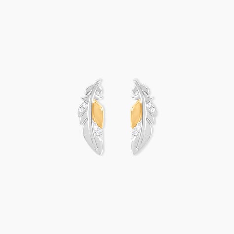 Boucles D'Oreilles Puces Or Jaune Oxyde De Zirconium - Puces Femme | Marc Orian
