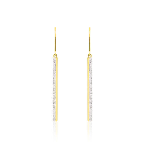 Boucles D'oreilles Pendantes Sahteene Or Jaune Diamant - Pendantes Femme | Marc Orian
