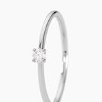 Bague Maurane Argent Blanc Diamant Synth&eacute;tique - Solitaires Femme | Marc Orian
