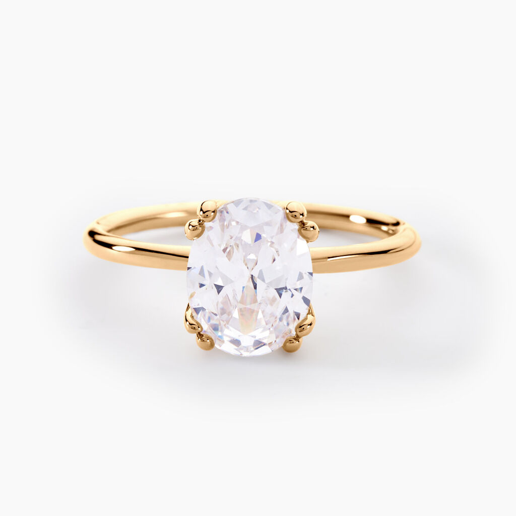 Bague Solitaire Plaqué Or Liber Oxyde De Zirconium - Solitaires Femme | Marc Orian
