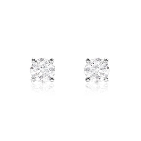 Boucles D'oreilles Puces Or Blanc Victoria Diamants - Puces Femme | Marc Orian
