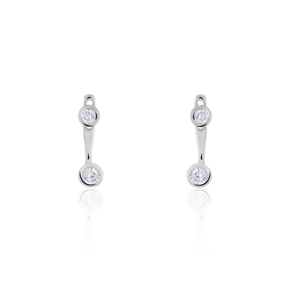 Bijoux D'oreilles Abha Argent Blanc Oxyde De Zirconium - Piercings d'oreilles Femme | Marc Orian
