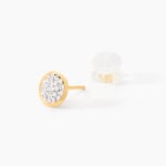 Boucles D'oreilles Puces Edmee Cercle 0 Or Jaune Strass - Puces Femme | Marc Orian