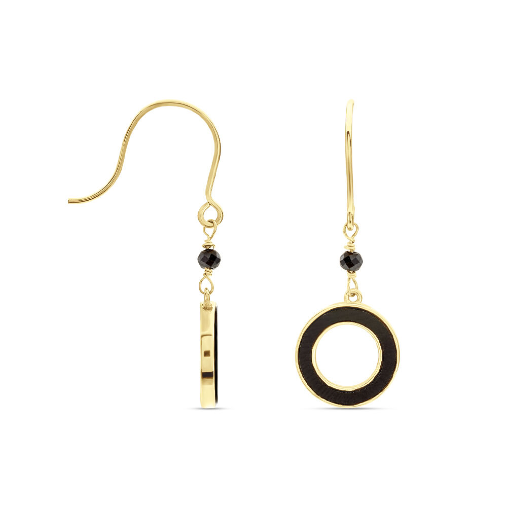 Boucles D'oreilles Pendantes L'incessante Or Jaune Onyx Spinelle - Pendantes Femme | Marc Orian