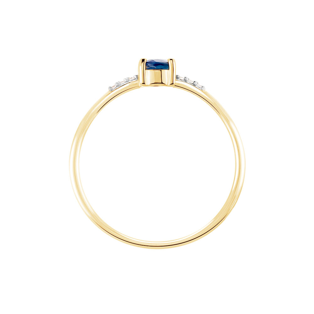 Bague Jehane Or Jaune Saphir Et Diamant - Solitaires Femme | Marc Orian