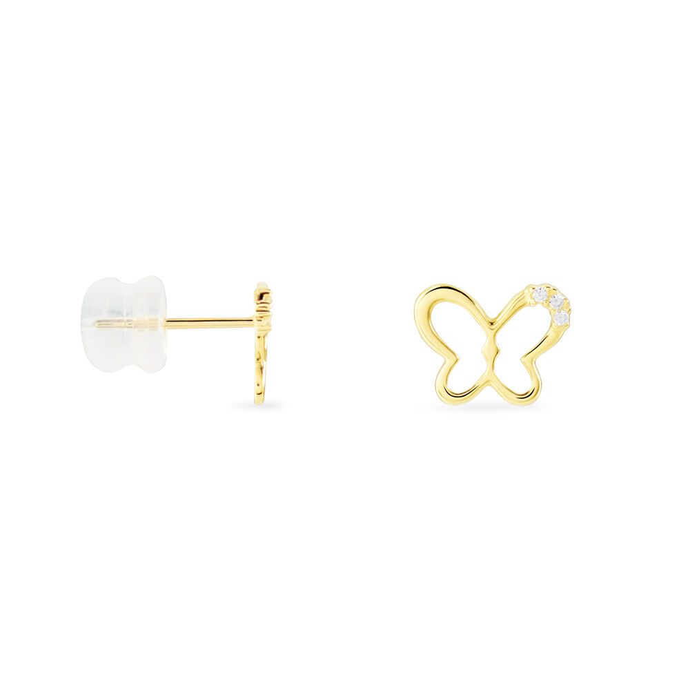 Boucles D'oreilles Puces Camomille Or Jaune Oxyde De Zirconium - Puces Enfant | Marc Orian