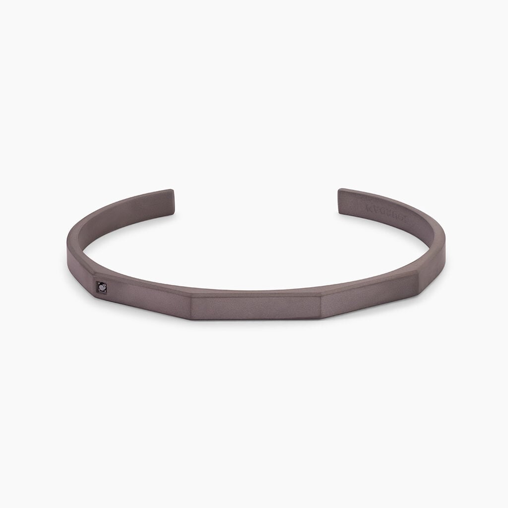 Bracelet Jonc Titane Gris Diamant - Bracelets joncs Homme | Marc Orian
