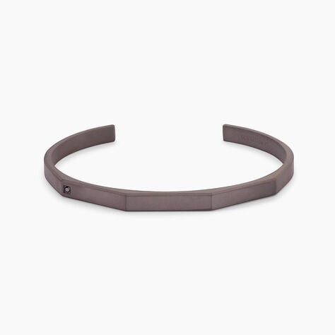 Bracelet Jonc Titane Gris Diamant - Bracelets joncs Homme | Marc Orian