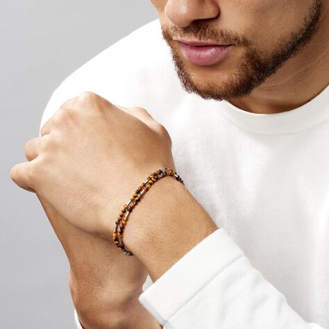 Bracelet Acier Blanc Augusto Oeil De Tigre - Bracelets chaînes Homme | Marc Orian