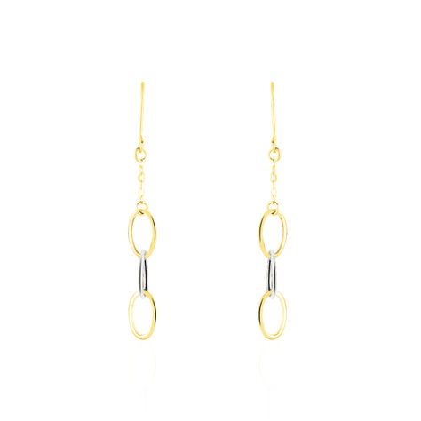 Boucles D'oreilles Pendantes Lucette Or Bicolore - Pendantes Femme | Marc Orian