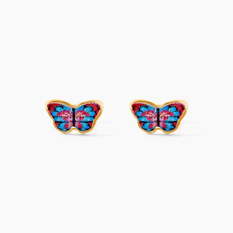 Boucles D'oreilles Puces Aurida Papillon Or Jaune - Puces Enfant | Marc Orian