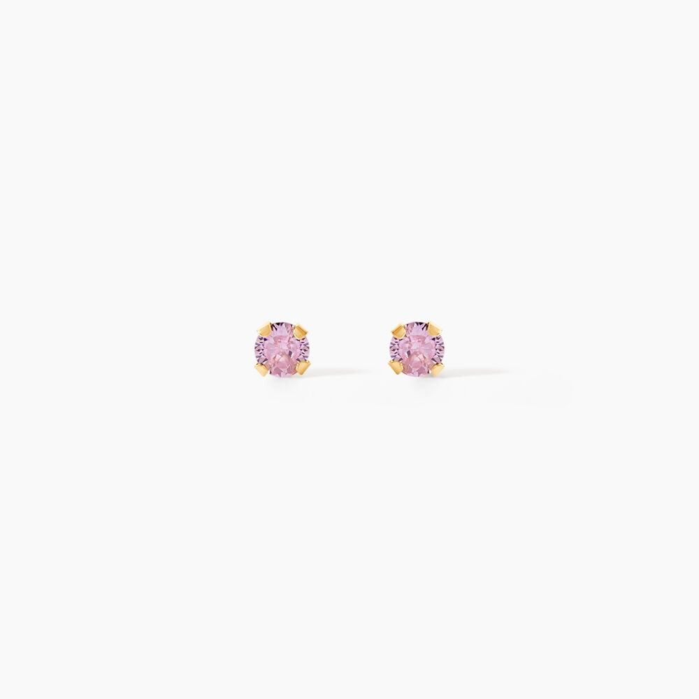 Boucles D'oreilles Puces Pepita Or Jaune Oxyde De Zirconium - Puces Famille | Marc Orian